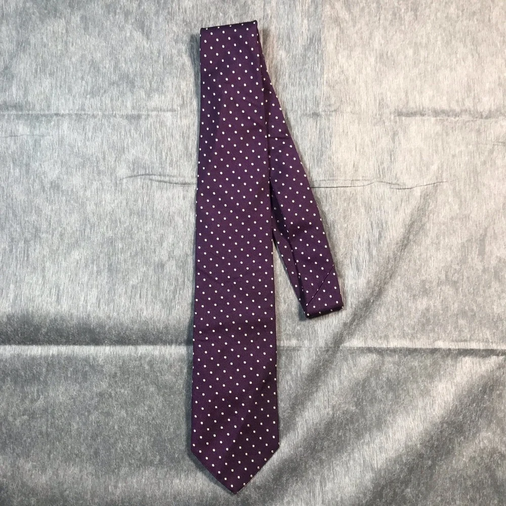 Brooks Brothers Purple Tie with White Polka Dots